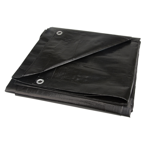 Tarp, Light Industrial Duty, Black, 6' x 8' x 8 mils Duraquip Inc