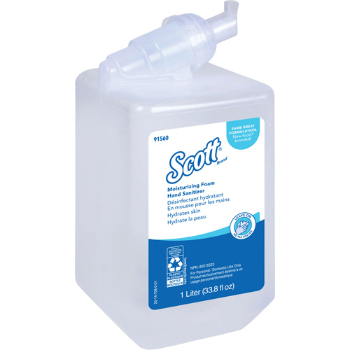 D&eacute;sinfectant moussant et hydratant pour les mains Pro de Scott, 1000 ml, Cartouche de recharge, 62% alcool Duraquip Inc