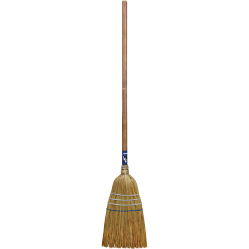 Industrial Corn Broom, 3-String, Wood Handle Duraquip Inc