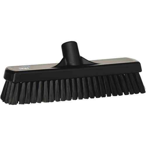 Deck & Wall Scrub Broom, Stiff Bristles, 12", Polyester, Black Duraquip Inc