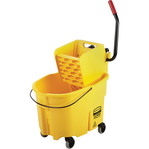 WaveBrake&reg; Mop Bucket & Wringer Combo Pack, Side Press, 8.75 US Gal.(35 Quart), Yellow Duraquip Inc