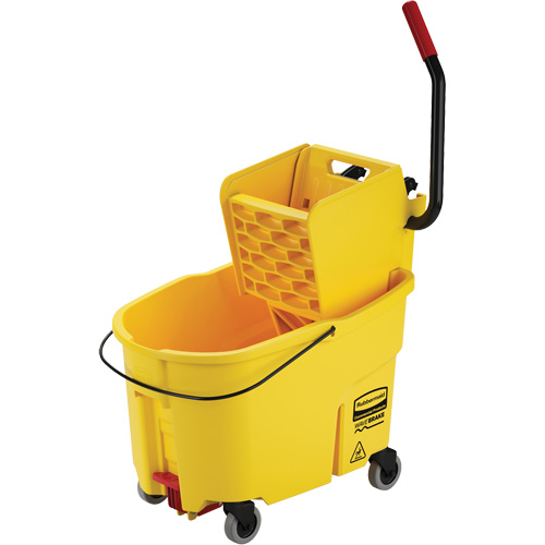 WaveBrake&reg; Mop Bucket & Wringer Combo Pack, Side Press, 11 US Gal. (44 Quart), Yellow Duraquip Inc