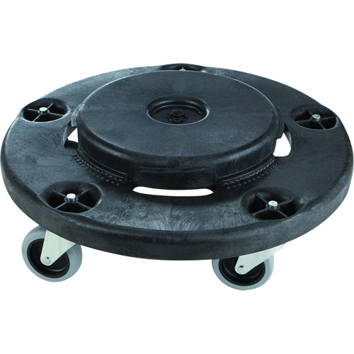 Brute&reg; Quiet Dolly, Polyethylene, Black, Fits: 26-1/2" Dia. Duraquip Inc