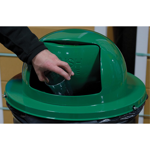 Drum Waste Disposal Top, Dome Lid, Metal, Fits Container Size: 23-1/2" Dia. Duraquip Inc