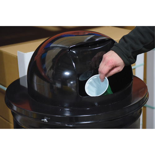 Drum Waste Disposal Top, Dome Lid, Metal, Fits Container Size: 23-1/2" Dia. Duraquip Inc