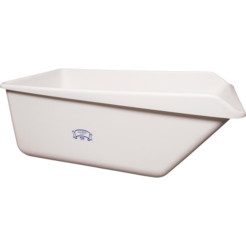 Angled Dump Tub, Plastic, White Duraquip Inc