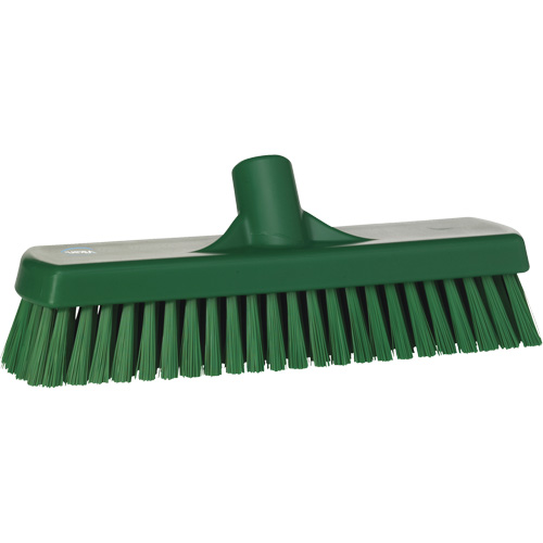 Brosse &agrave; r&eacute;curer pour planchers et murs, Crins Ferme, 12", Polyester, Vert Duraquip Inc