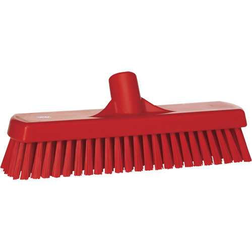 Deck & Wall Scrub Brush, Stiff Bristles, 12", Polyester, Red Duraquip Inc