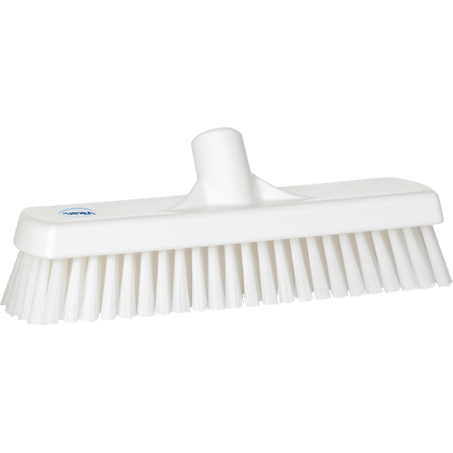 Brosse &agrave; r&eacute;curer pour planchers et murs, Crins Ferme, 12", Polyester, Blanc Duraquip Inc