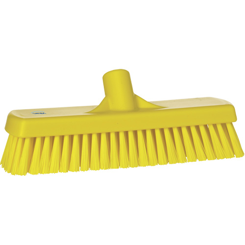 Deck & Wall Scrub Brush, Stiff Bristles, 12", Polyester, Yellow Duraquip Inc