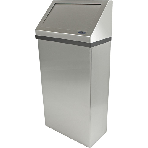 Wall Mounted Waste Receptacle, Stainless Steel, 13.2 US gal. Duraquip Inc
