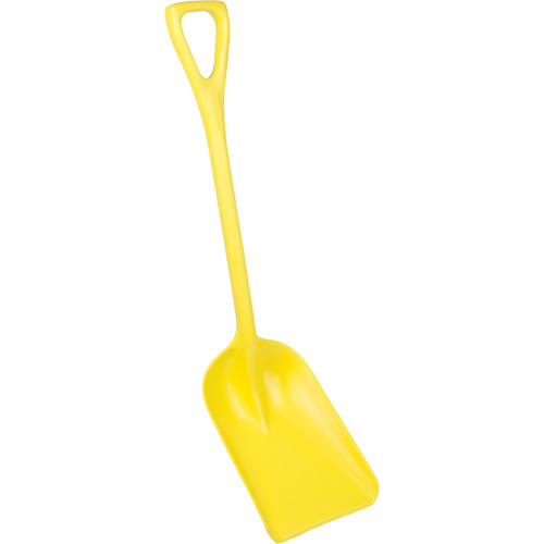 One-Piece Hygienic Shovel, 10" x 6" Blade, 37-1/2" Length, Plastic, Yellow Duraquip Inc