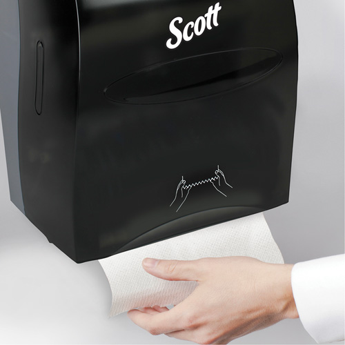 Scott&reg; Essential Hand Towel Roll Dispenser, Manual/No-Touch, 12.63" W x 10.2" D x 16.13" H Duraquip Inc