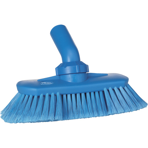 Brosse de lavage aliment&eacute;e en eau et &agrave; angle r&eacute;glable, Soies Doux, Longueur de 9-1/4", Bleu Duraquip Inc