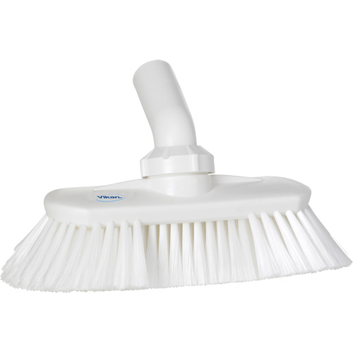 Angle-Adjustable Water-Fed Washing Brush, Soft Bristles, 9-1/4" Long, White Duraquip Inc
