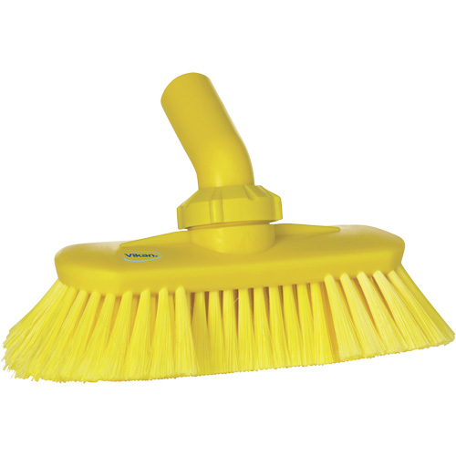 Angle-Adjustable Water-Fed Washing Brush, Soft Bristles, 9-1/4" Long, Yellow Duraquip Inc