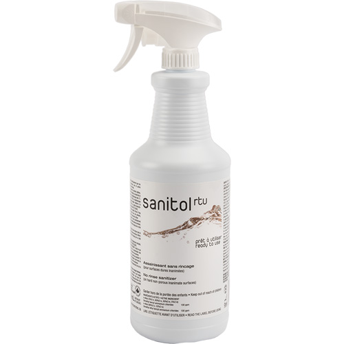 D&eacute;sinfectant et assainissant concentr&eacute; Sanitol, 950 ml, Bouteille &agrave; g&acirc;chette Duraquip Inc