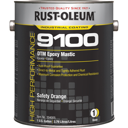 Base de mastic &eacute;poxy DTM du syst&egrave;me 9100, Orange s&eacute;curit&eacute;, Gallon Duraquip Inc