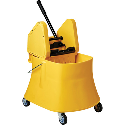 Ensemble de seau pour vadrouille et essoreuse Champ, Pression vers le bas, 7,5 gal. US (30 pintes), Jaune Duraquip Inc