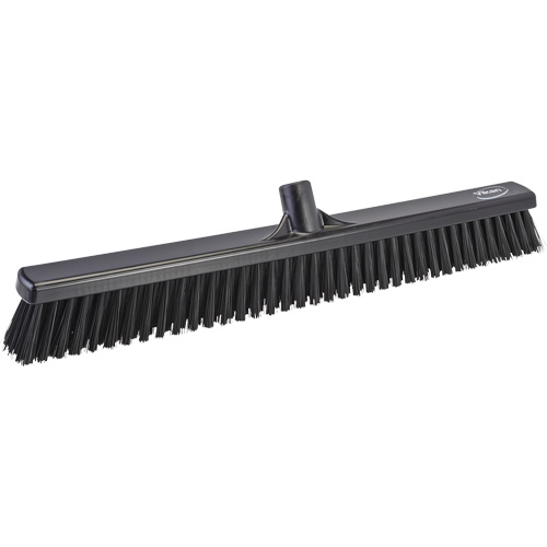 T&ecirc;te de balai-brosse &agrave; soies combin&eacute;es, Crins Cors&eacute;/Fin, 24", Polyester, Noir Duraquip Inc