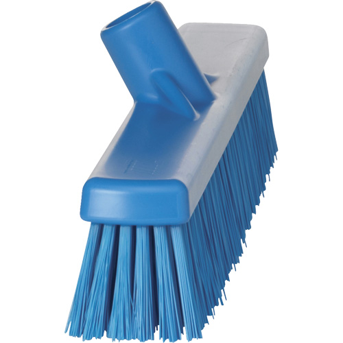 Combo Bristle Push Broom Head, Coarse/Fine Bristles, 16-1/2", Polyester, Blue Duraquip Inc