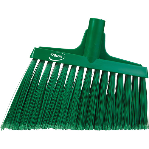Angled Broom Head, Split Bristles, 11-1/2", Polyester, Green Duraquip Inc