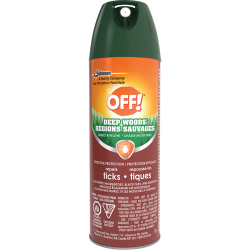 OFF! Deep Woods&reg; Tick Repellent, 25% DEET, Aerosol, 170 g Duraquip Inc