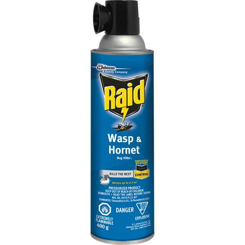 Raid&reg; Wasp & Hornet Bug Killer, 400 g, Solvent Base Duraquip Inc