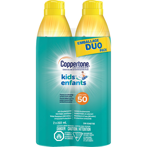 Kids Water Resistant Sunscreen, SPF 50, Aerosol Duraquip Inc