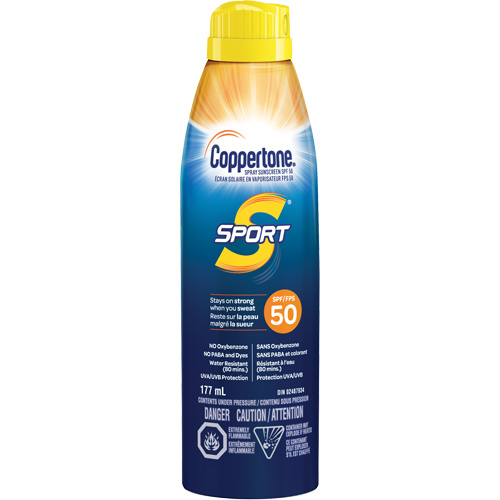 Sport&reg; Water Resistant Sunscreen, SPF 50, Aerosol Duraquip Inc