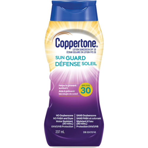 &eacute;cran solaire r&eacute;sistant &agrave; l'eau, FPS 30, Lotion Duraquip Inc