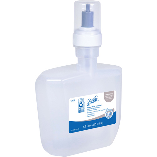 Scott&reg; Essential Alcohol Free Foam Hand Sanitizer, 1200 ml, Cartridge Refill, 0% Alcohol Duraquip Inc