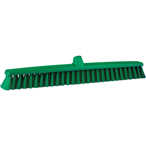 ColorCore Push Broom, Fine Bristles, 24", Polypropylene, Green Duraquip Inc