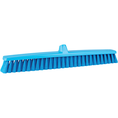ColorCore Push Broom, Fine Bristles, 24", Polypropylene, Blue Duraquip Inc