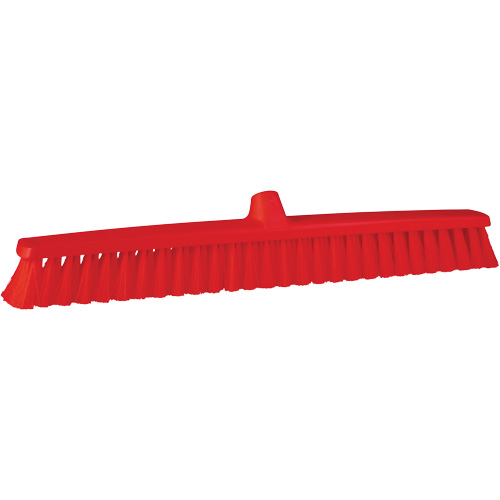 ColorCore Push Broom, Fine Bristles, 24", Polypropylene, Red Duraquip Inc