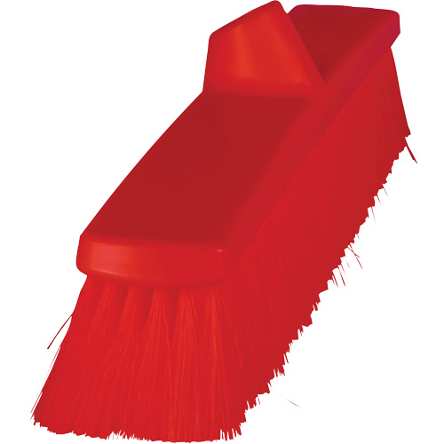 ColorCore Push Broom, Fine Bristles, 24", Polypropylene, Red Duraquip Inc