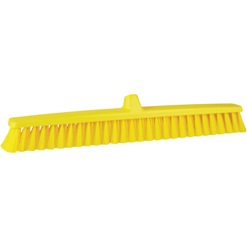 ColorCore Push Broom, Fine Bristles, 24", Polypropylene, Yellow Duraquip Inc