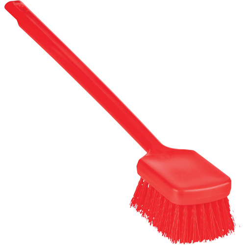 ColorCore Long Handle Brush, Stiff Bristles, 20" Long, Red Duraquip Inc