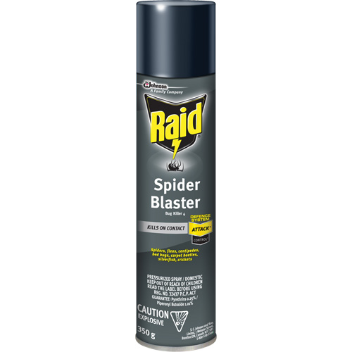Raid&reg; Spider Blaster Bug Killer Insecticide, 350 g, Aerosol Can, Solvent Base Duraquip Inc