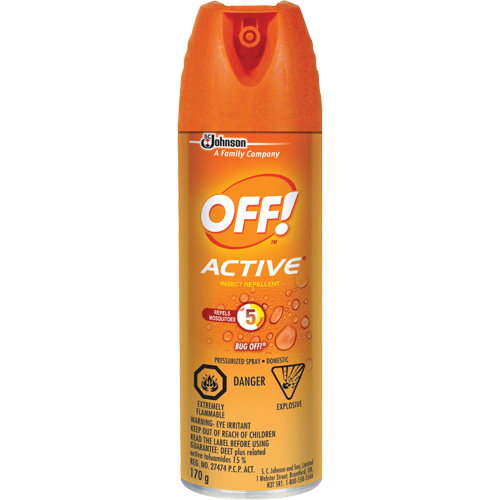OFF! Active&reg; Insect Repellent, 15% DEET, Aerosol, 170 g Duraquip Inc