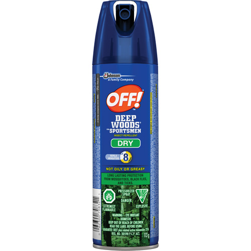 OFF! Deep Woods&reg; for Sportsmen Dry Insect Repellent, 30% DEET, Aerosol, 113 g Duraquip Inc