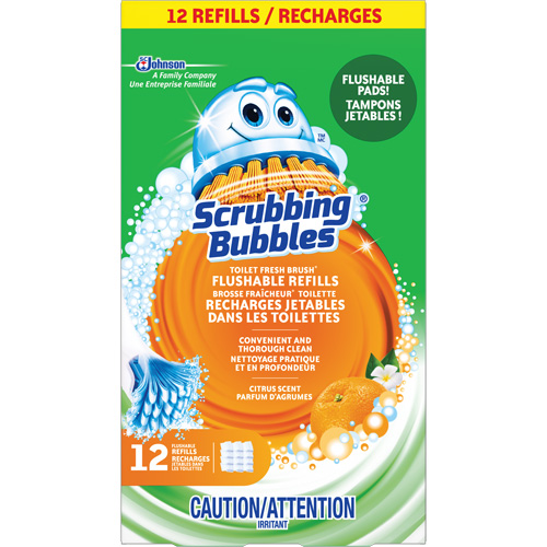 Recharge de tampons jetables dans les toilettes, pour la brosse pour cuvettes Scrubbing Bubbles Fresh Brush, Recharge Duraquip Inc