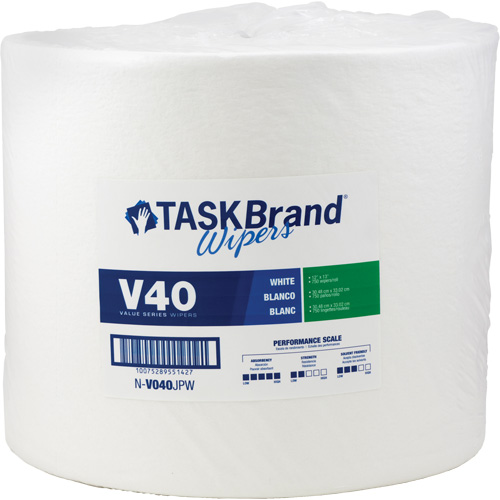 Essuie-tout de s&eacute;rie de qualit&eacute; V40 TaskBrand, Tout usage, 13" lo x 12" la Duraquip Inc