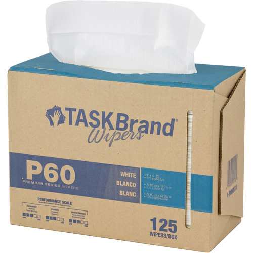 Chiffons de premi&egrave;re qualit&eacute; P60 TaskBrand, Tout usage, 16-3/4" lo x 8-1/4" la Duraquip Inc