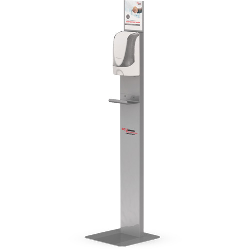 Support de plancher pour distributeur de d&eacute;sinfectant pour les mains sans contact Duraquip Inc