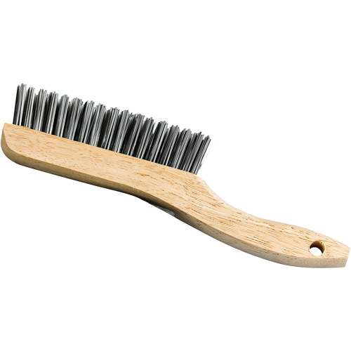 Shoe Handle Scratch Brush, Steel, 4 x 16 Wire Rows, 9-3/4" Long Duraquip Inc
