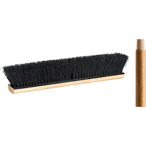 Balai-brosse avec manche, 18", Moyen, Soies Tampico Duraquip Inc