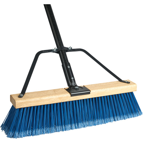 Ryno Push Broom with Braced Handle, 36", Fine, PVC Bristles Duraquip Inc