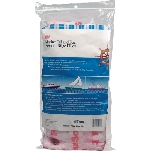 Tampon de fond de cale pour huiles et carburants nautiques, Huile seulement, 15" lo x 7" la, 12,1 gal absorption/pqt Duraquip Inc