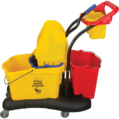 Multifunctional Mop Trolley, Down Press, 9.5 US Gal.(38 Quart), Yellow Duraquip Inc